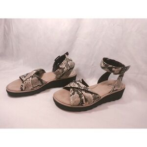 Clarks Arla Glade Snake Print Platform Wedge Sandals